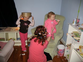 barrettes in my hair courtesy of my 4 year old